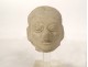 Fragment pre-Columbian sculpture man head Tumaco La Tolita terracotta