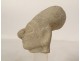 Fragment pre-Columbian sculpture man head Tumaco La Tolita terracotta