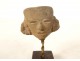 Fragment pre-Columbian sculpture man head Tumaco La Tolita terracotta