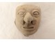 Fragment pre-Columbian sculpture man head Tumaco La Tolita terracotta