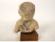 Fragment pre-Columbian sculpture man head Tumaco La Tolita terracotta