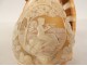 Shell night light lamp engraved in cameo woman antique flute early 20th century