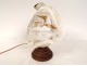 Shell night light lamp engraved in cameo woman antique flute early 20th century