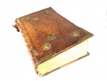 Liturgical book Antiphonary Gregorian chants psalms leather 17th century