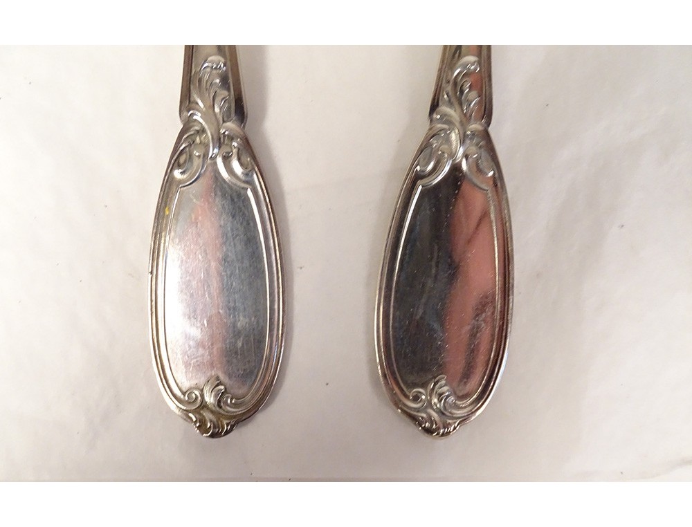 12 couverts à entremets argent massif Minerve Queille 1171gr silver XIXème