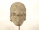 Fragment pre-Columbian sculpture man head Tumaco La Tolita terracotta