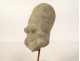 Fragment pre-Columbian sculpture man head Tumaco La Tolita terracotta