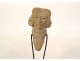 Fragment pre-Columbian sculpture man head Tumaco La Tolita terracotta