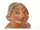 Fragment pre-Columbian sculpture man head Tumaco La Tolita terracotta