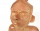 Fragment pre-Columbian sculpture man head Tumaco La Tolita terracotta