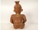 Fragment pre-Columbian sculpture man head Tumaco La Tolita terracotta