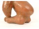 Fragment pre-Columbian sculpture man head Tumaco La Tolita terracotta