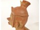 Fragment pre-Columbian sculpture man head Tumaco La Tolita terracotta