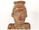 Fragment pre-Columbian sculpture man head Tumaco La Tolita terracotta