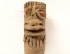 Fragment pre-Columbian sculpture man head Tumaco La Tolita terracotta