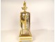 Louis XVI cage clock white marble gilded bronze Napoleon III cut 19th century