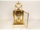 Louis XVI cage clock white marble gilded bronze Napoleon III cut 19th century