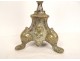 Silver bronze candlestick candle holder shell claw feet 19th century church