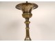 Silver bronze candlestick candle holder shell claw feet 19th century church