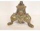 Silver bronze candlestick candle holder shell claw feet 19th century church