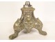Silver bronze candlestick candle holder shell claw feet 19th century church
