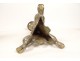 Silver bronze candlestick candle holder shell claw feet 19th century church