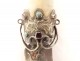 Foreign silver paper opener feline head turquoise enamels chimeras 19th century