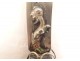 Foreign silver paper opener feline head turquoise enamels chimeras 19th century