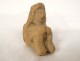 Fragment pre-Columbian sculpture man head Tumaco La Tolita terracotta