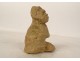 Fragment pre-Columbian sculpture man head Tumaco La Tolita terracotta