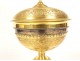 Ciborium gilded metal silver bowl lily flowers Christ cross Mercury 19th century
