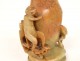 Small Chinese vase sculpture bacon stone monkey bird China late 19th century
