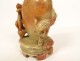 Small Chinese vase sculpture bacon stone monkey bird China late 19th century