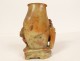 Small Chinese vase sculpture bacon stone monkey bird China late 19th century