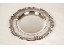 Solid silver polylobed serving dish Minerva Goldsmith Cardeilhac 687gr 19th century