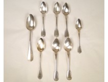 8 silver spoons in lot 8, Minerva with punches or Old Man, and monograms, nineteenth