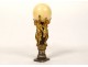 Seal stamp gilded bronze women globe Three Graces sculpture 19th century