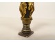 Seal stamp gilded bronze women globe Three Graces sculpture 19th century
