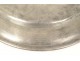 Round pewter dish with monogram hallmark late 18th century