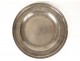 Round pewter dish with monogram hallmark late 18th century