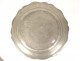 Round pewter dish with monogram hallmark late 18th century