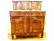 Provençal sideboard with sliding Louis XV walnut carved flowers knots 18th century