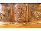 Provençal sideboard with sliding Louis XV walnut carved flowers knots 18th century