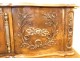 Provençal sideboard with sliding Louis XV walnut carved flowers knots 18th century