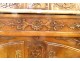 Provençal sideboard with sliding Louis XV walnut carved flowers knots 18th century