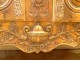 Provençal sideboard with sliding Louis XV walnut carved flowers knots 18th century