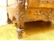 Provençal sideboard with sliding Louis XV walnut carved flowers knots 18th century