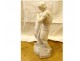 Large sculpture Georges Michel white marble couple characters flowers 19th century