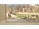 Pair of Neapolitan gouaches Forum Pompeii Via dei Sepulcri Vesuvius Italy 19th