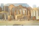 Pair of Neapolitan gouaches Forum Pompeii Via dei Sepulcri Vesuvius Italy 19th